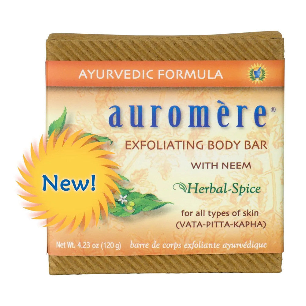 Auromere Exfoliating Body Bar With Neem, 4 23 Oz